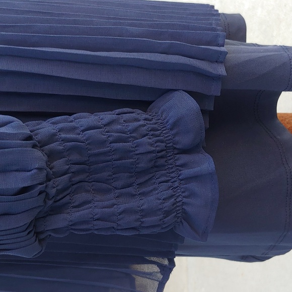 Banana Republic Women's Navy Pleaded Dress -Medium - Picture 7 of 13